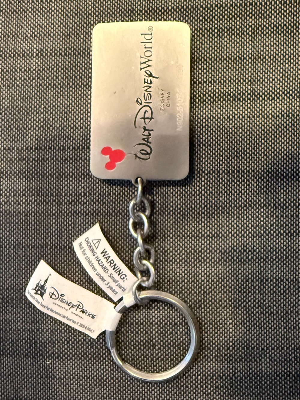 Disney Metal Keychain Tag with Red Mickey Icon Dad